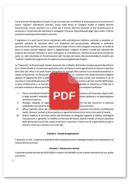 Sistema Trasporti Contratto Collettivo Nazionale del Lavoro Autobus Turistici